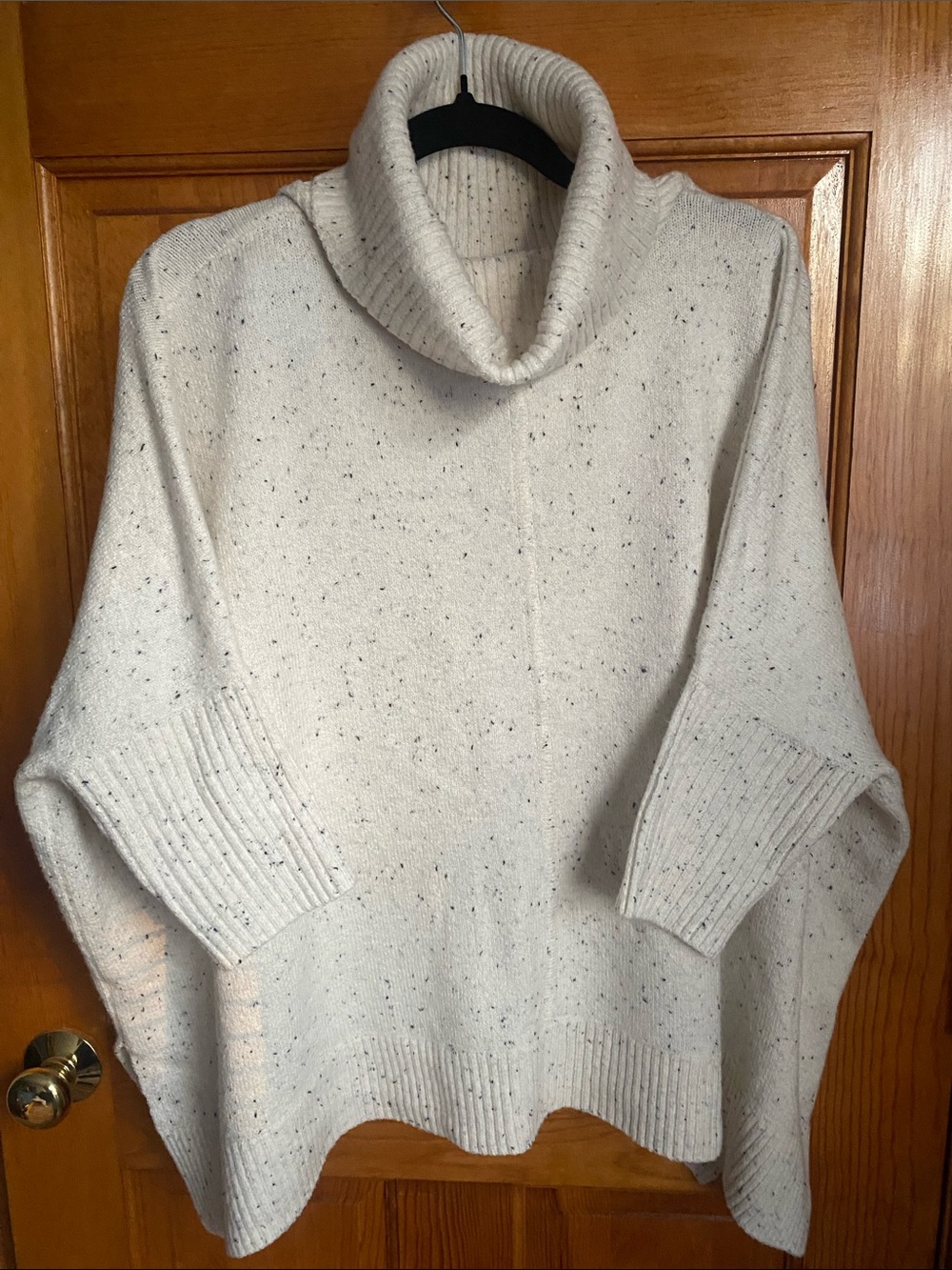 Women's Cream Speckled Turtleneck Sweater